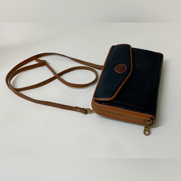 Vtg 2 Tone Pebbled All Weather Leather Dooney Bourke Cross Body Bag Purse - Picture 6 of 16